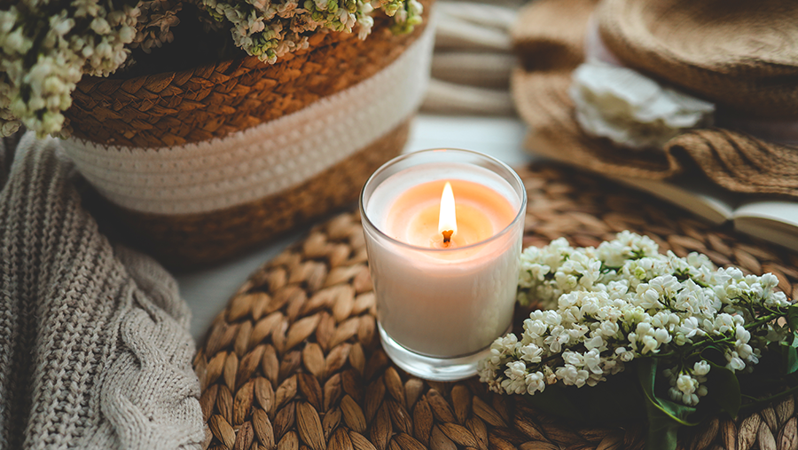 Scented candles carve time with their scents.